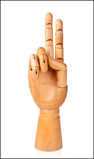 2013 in poston of wooden hand on the wooden floor